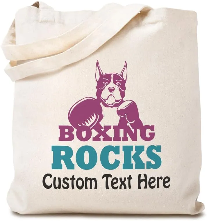 Speedy Pros Canvas Tote Bag for Women Boxing Rocks Sport Boxer Beach Bags for Women