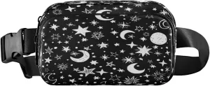 Stars Moons Doodle Belt Bag for Women Men Fanny Pack Small Waist Pouch Crossbody Bags for Outdoor Hiking Running Travel