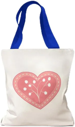 Style In Print Canvas Tote Reusable Shopping Bag Red Heart Berries Holidays and Occasions Valentins Day