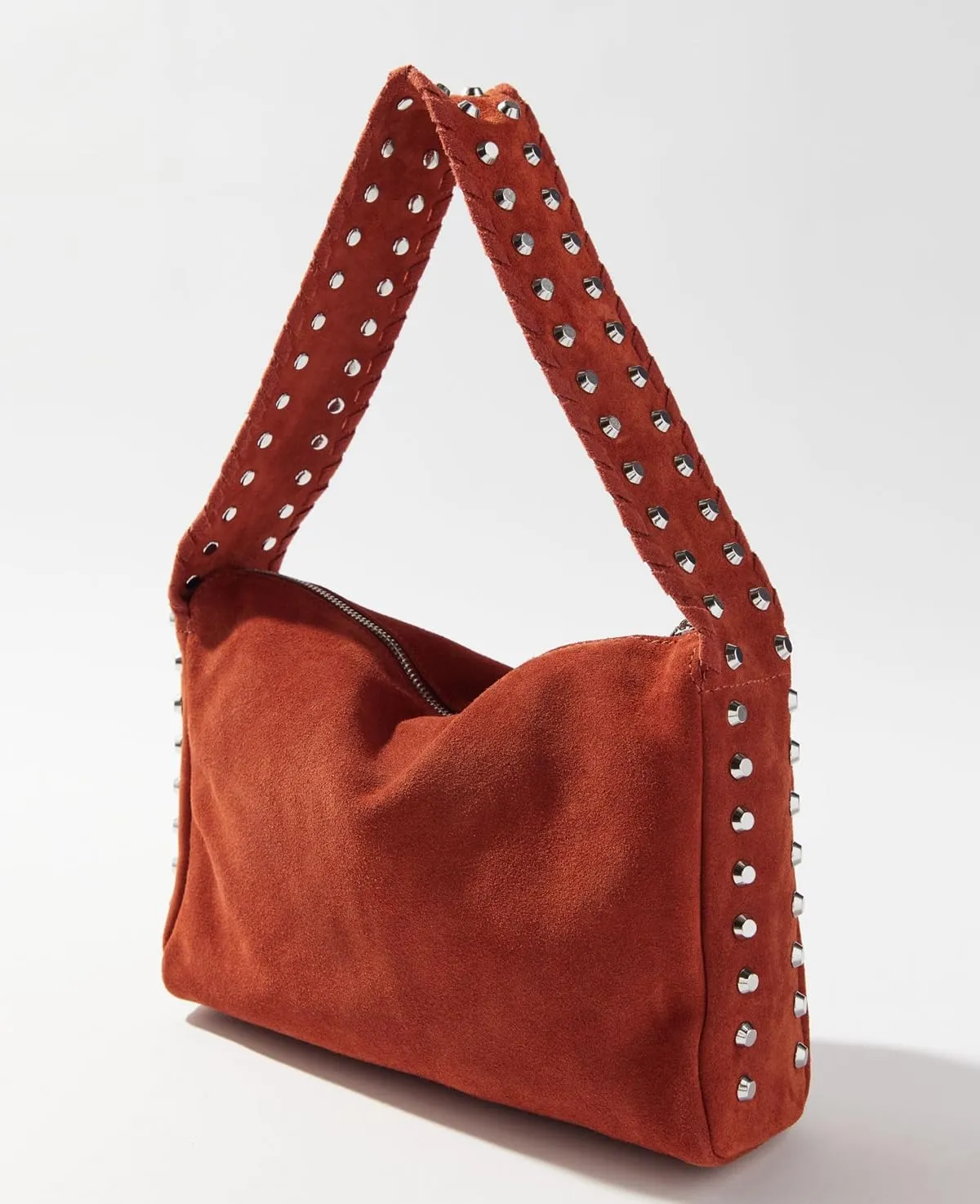 Suede Handbag Studded Purses Y2k Shoulder Bag Vegan Leather Shouder Purse Fall Suede Purse 2000s Vintage