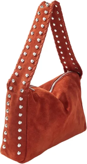 Suede Handbag Studded Purses Y2k Shoulder Bag Vegan Leather Shouder Purse Fall Suede Purse 2000s Vintage