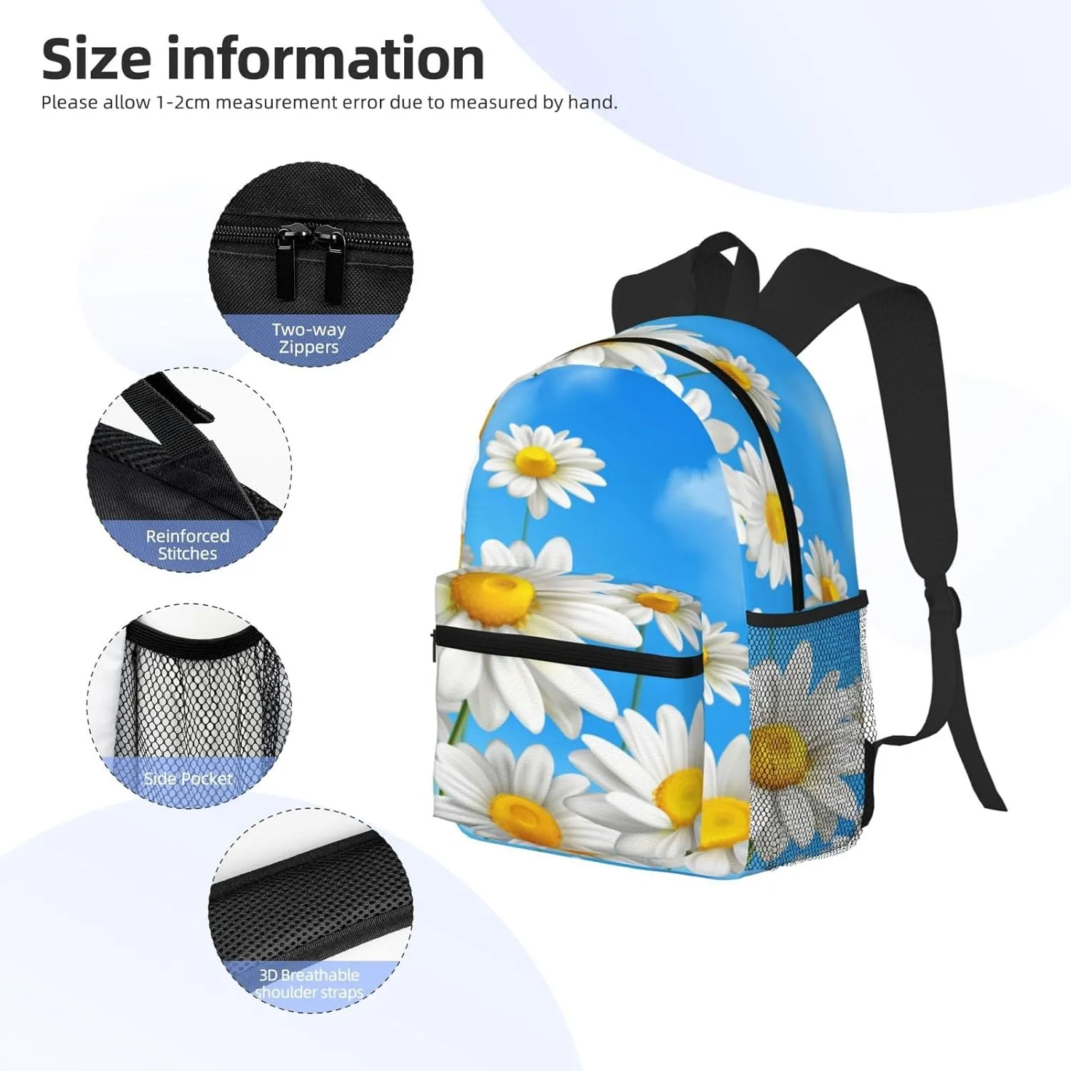 Sunflower Blue Sky Backpack, Travel Laptop Backpack Computer Bag Rucksack for Men Women Business Work Fits 15.6 Inch Notebook