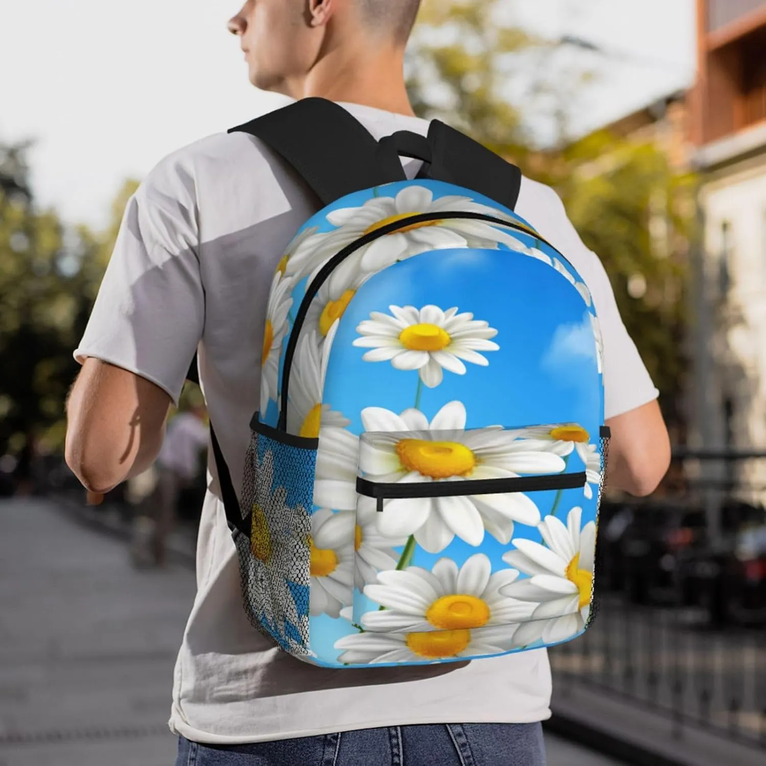 Sunflower Blue Sky Backpack, Travel Laptop Backpack Computer Bag Rucksack for Men Women Business Work Fits 15.6 Inch Notebook