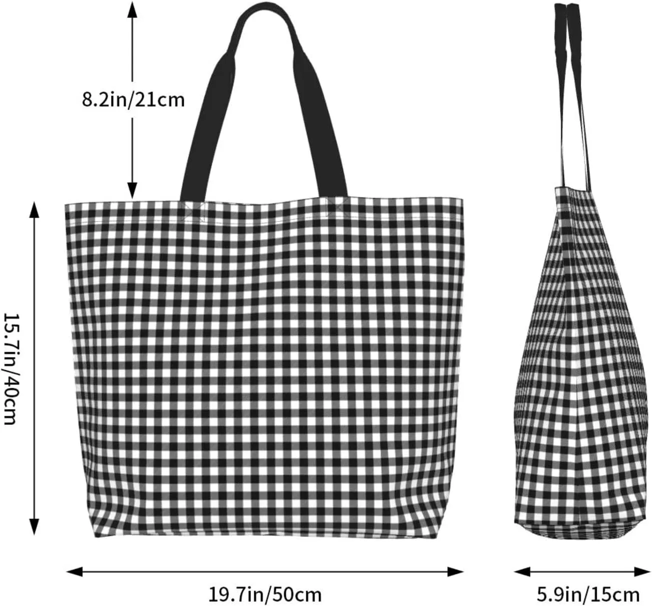 Tartan Plaid Check Tote Bag For Women Weekender Travel Bag Reusable Grocery Bags Large Totes Handbags