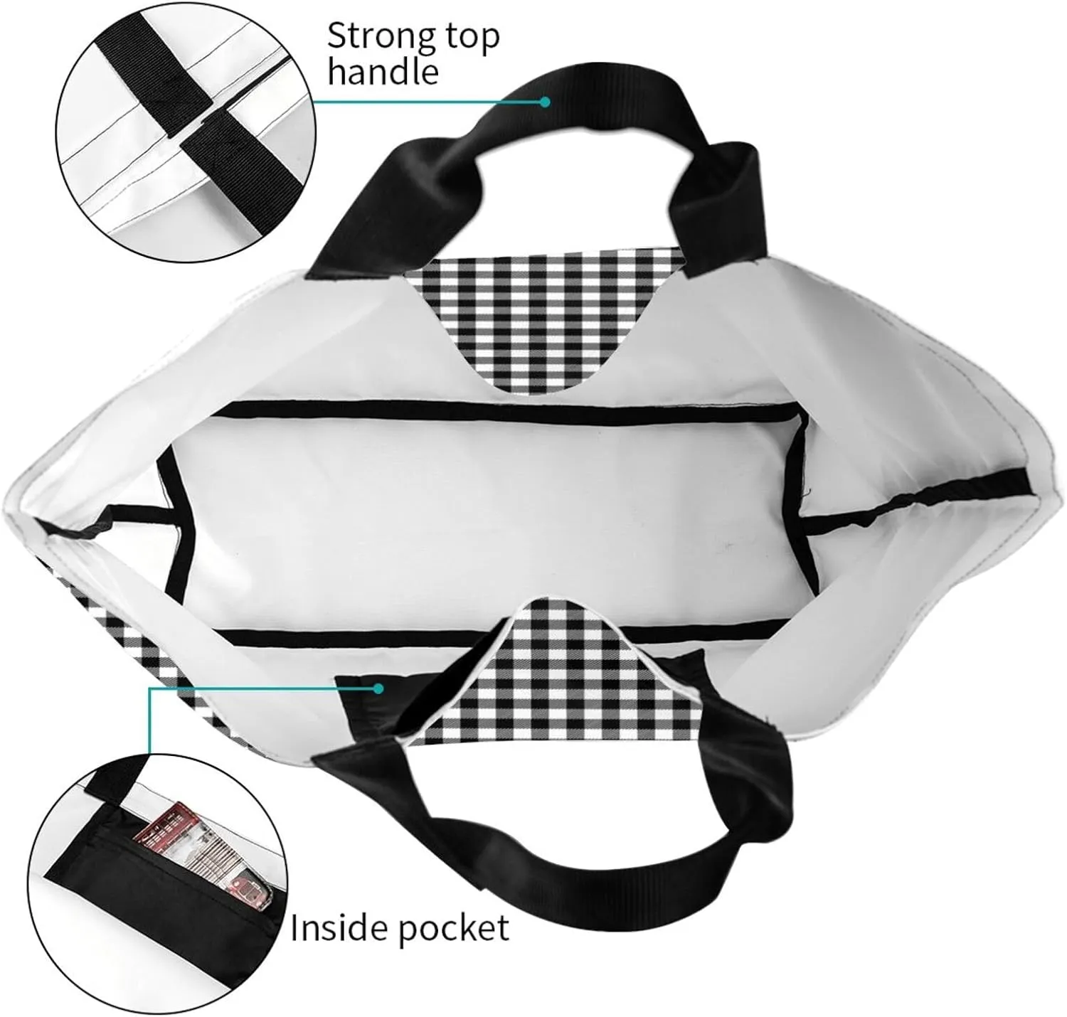 Tartan Plaid Check Tote Bag For Women Weekender Travel Bag Reusable Grocery Bags Large Totes Handbags