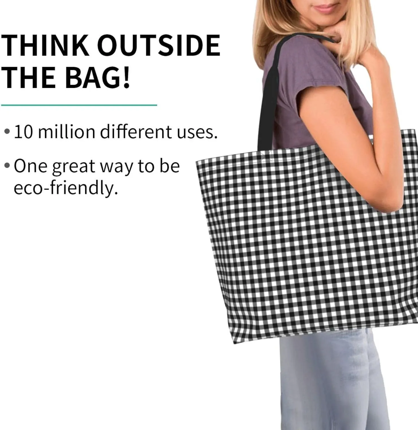 Tartan Plaid Check Tote Bag For Women Weekender Travel Bag Reusable Grocery Bags Large Totes Handbags