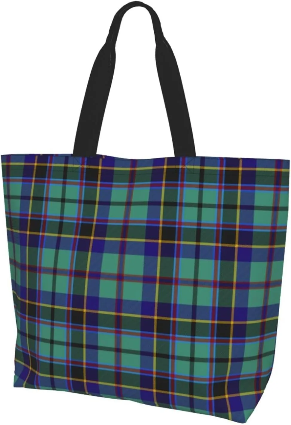 Tartan Plaid Check Tote Bag For Women Weekender Travel Bag Reusable Grocery Bags Large Totes Handbags