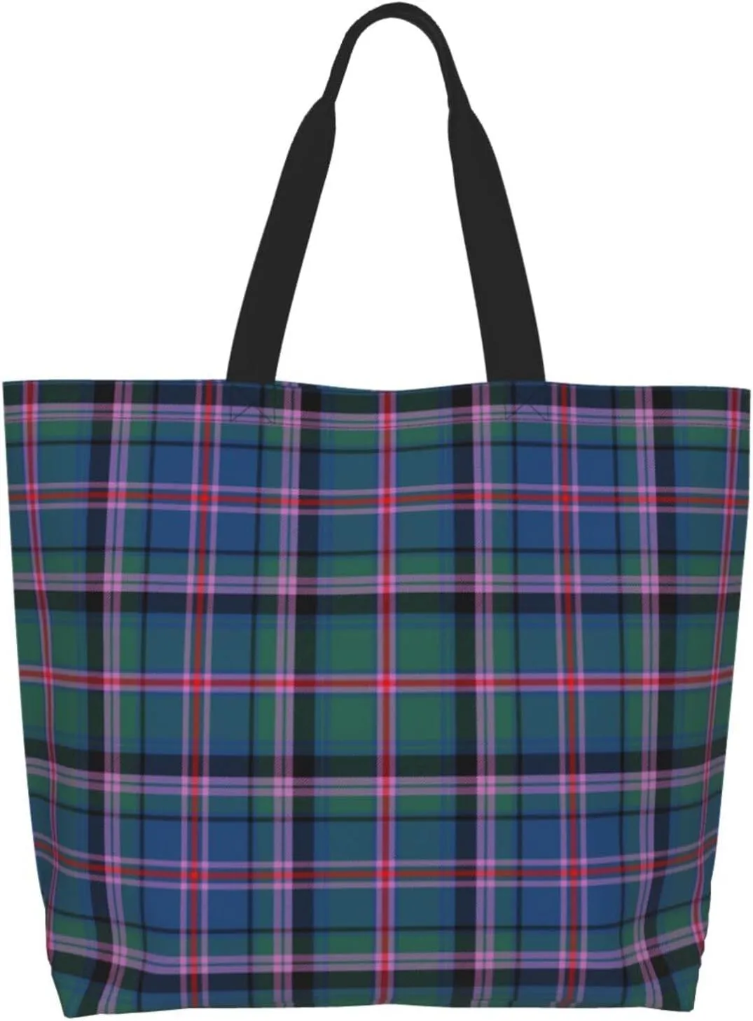 Tartan Tote Bag For Women Weekender Travel Bag Reusable Grocery Bags Large Totes Handbags