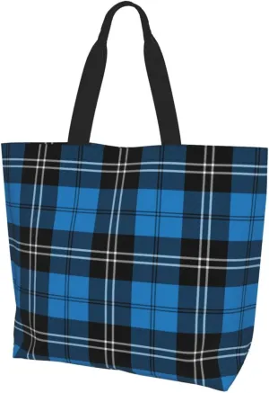 Tartan Tote Bag For Women Weekender Travel Bag Reusable Grocery Bags Large Totes Handbags