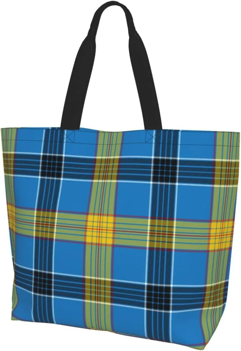 Tartan Tote Bag For Women Weekender Travel Bag Reusable Grocery Bags Large Totes Handbags