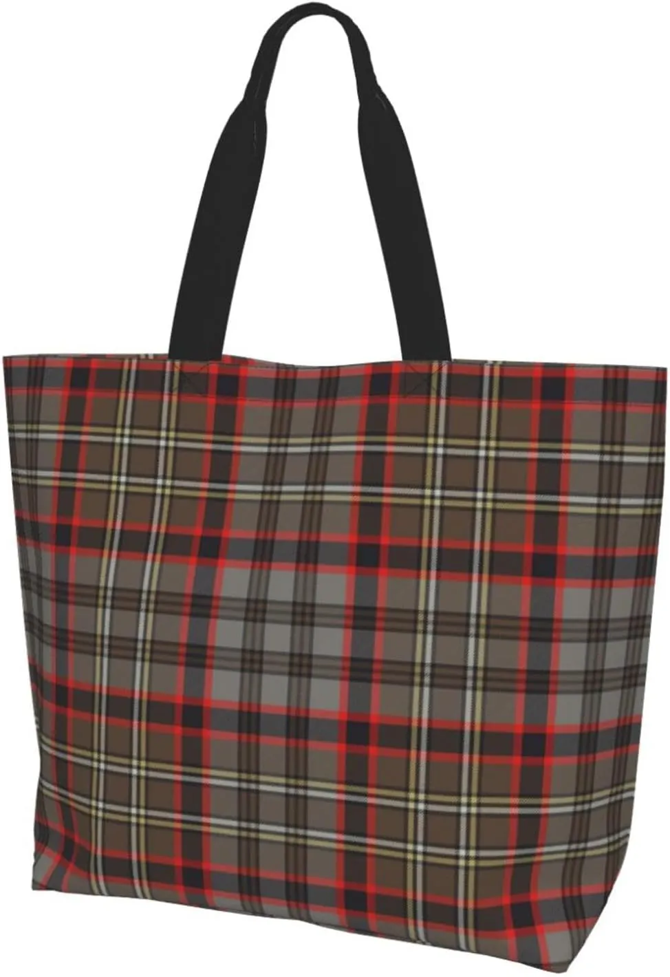 Tartan Tote Bag For Women Weekender Travel Bag Reusable Grocery Bags Large Totes Handbags