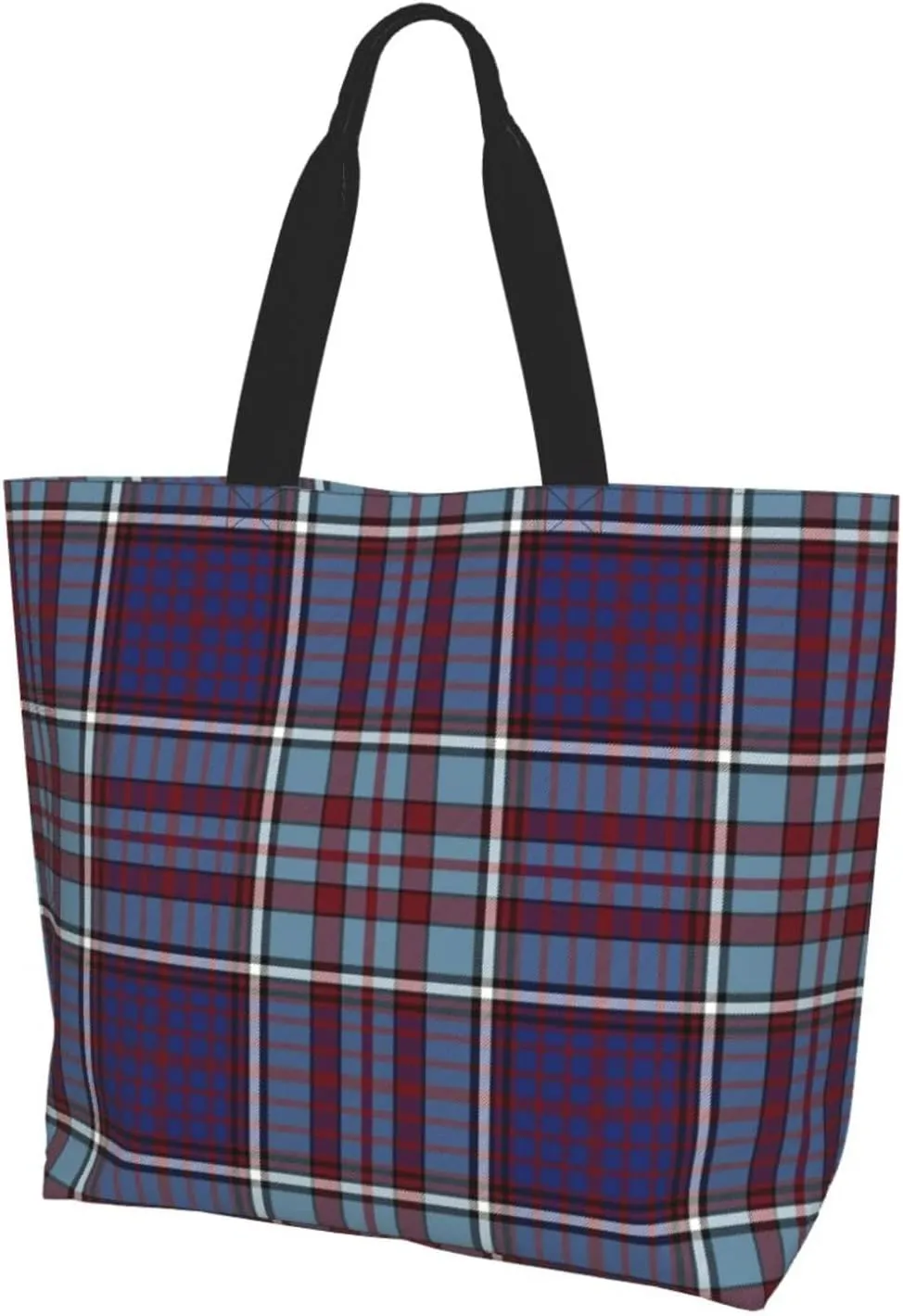 Tartan Tote Bag For Women Weekender Travel Bag Reusable Grocery Bags Large Totes Handbags