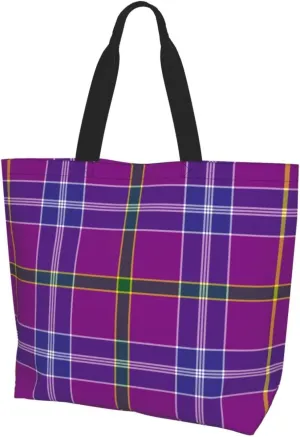 Tartan Tote Bag For Women Weekender Travel Bag Reusable Grocery Bags Large Totes Handbags