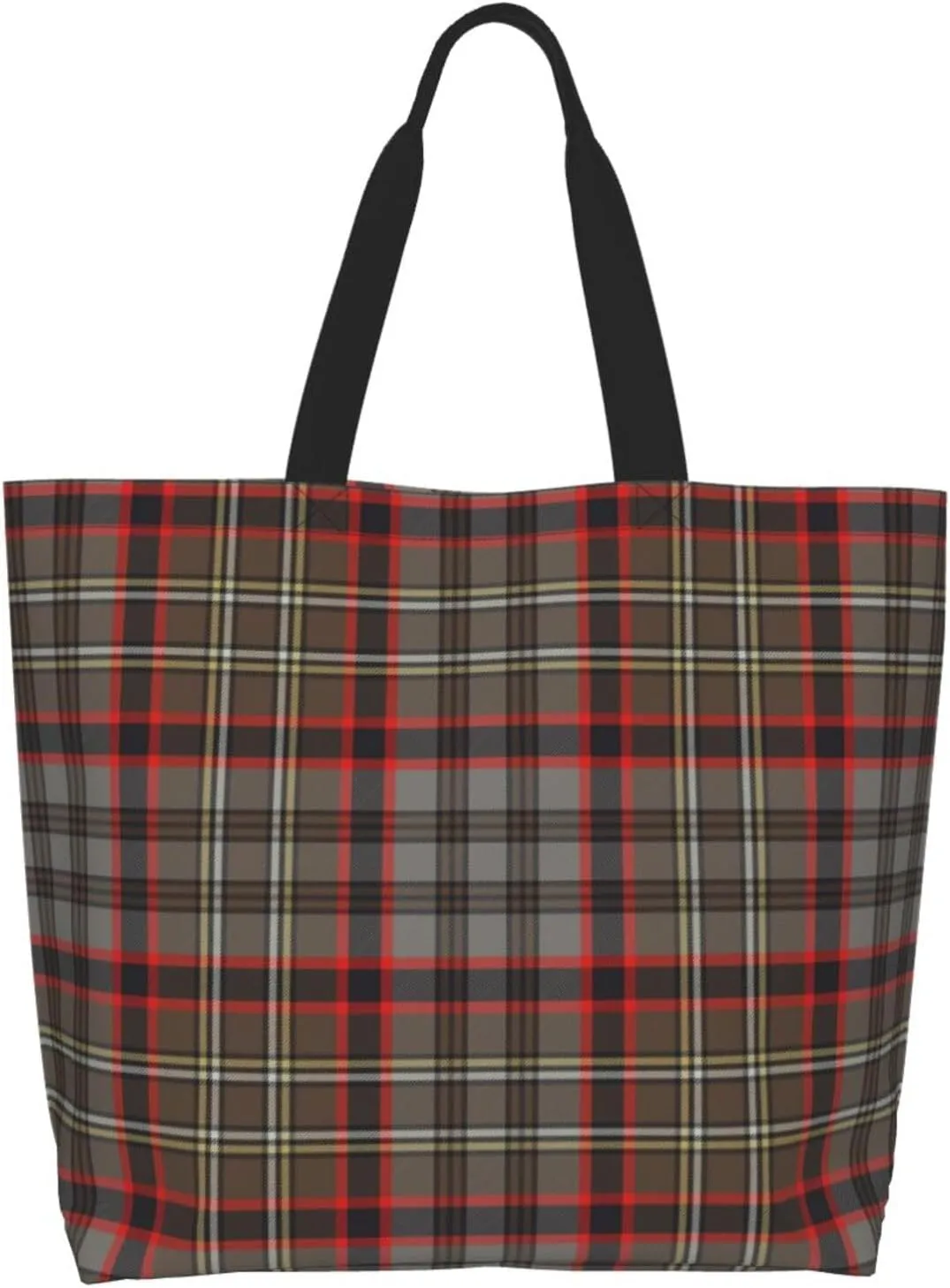 Tartan Tote Bag For Women Weekender Travel Bag Reusable Grocery Bags Large Totes Handbags