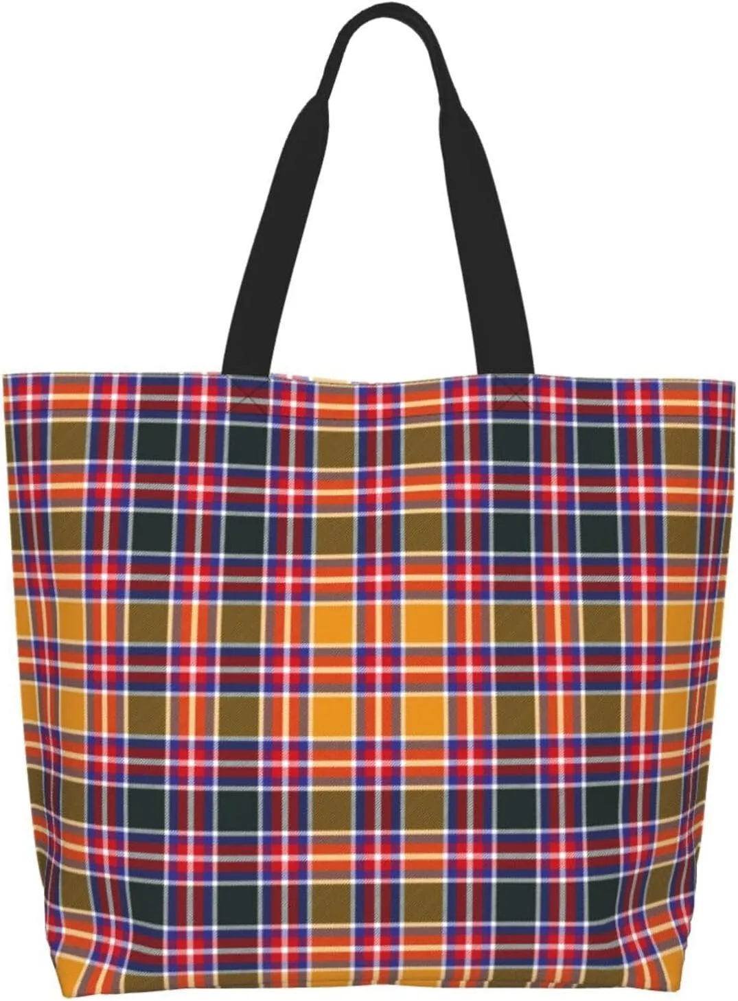 Tartan Tote Bag For Women Weekender Travel Bag Reusable Grocery Bags Large Totes Handbags