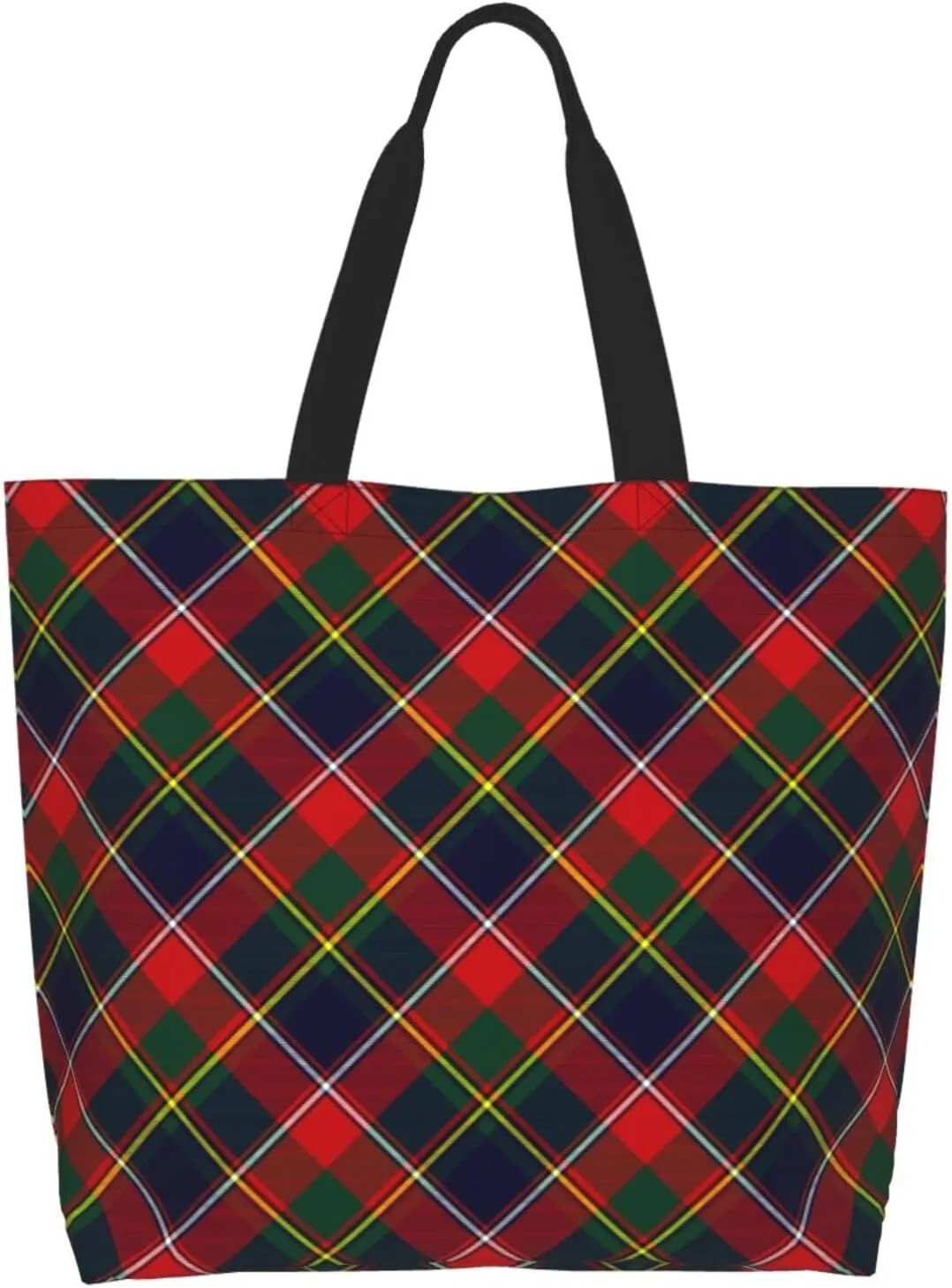 Tartan Tote Bag For Women Weekender Travel Bag Reusable Grocery Bags Large Totes Handbags