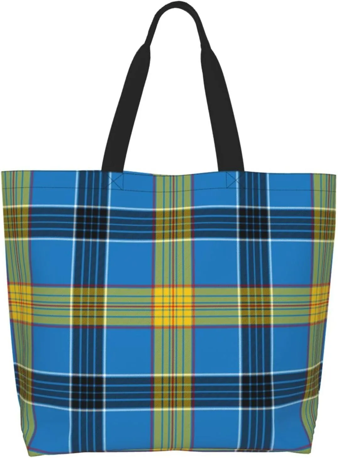 Tartan Tote Bag For Women Weekender Travel Bag Reusable Grocery Bags Large Totes Handbags