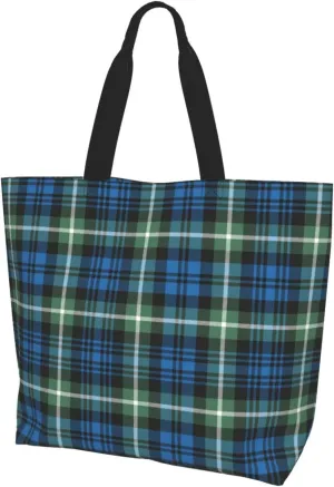Tartan Tote Bag For Women Weekender Travel Bag Reusable Grocery Bags Large Totes Handbags