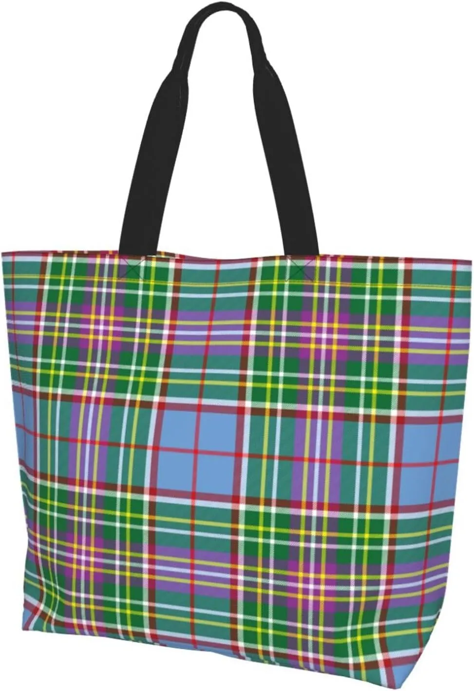 Tartan Tote Bag For Women Weekender Travel Bag Reusable Grocery Bags Large Totes Handbags