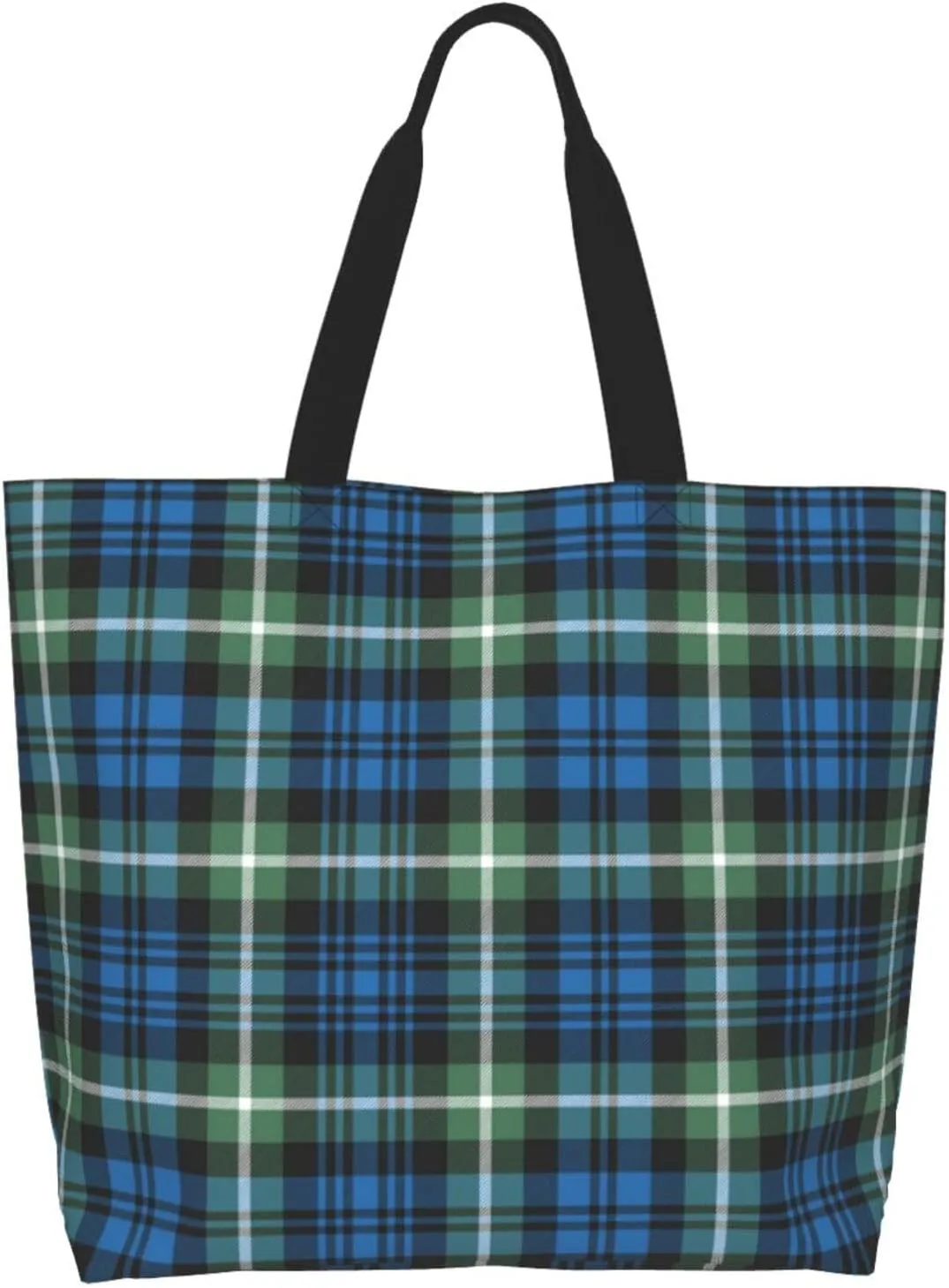 Tartan Tote Bag For Women Weekender Travel Bag Reusable Grocery Bags Large Totes Handbags