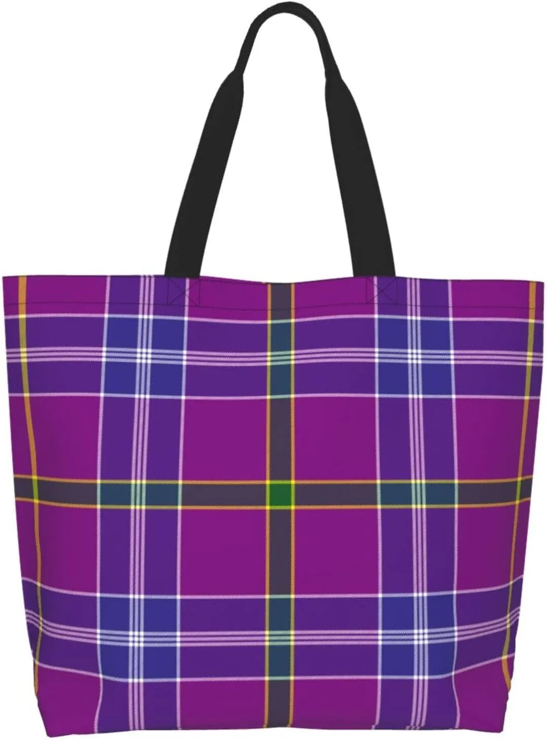 Tartan Tote Bag For Women Weekender Travel Bag Reusable Grocery Bags Large Totes Handbags