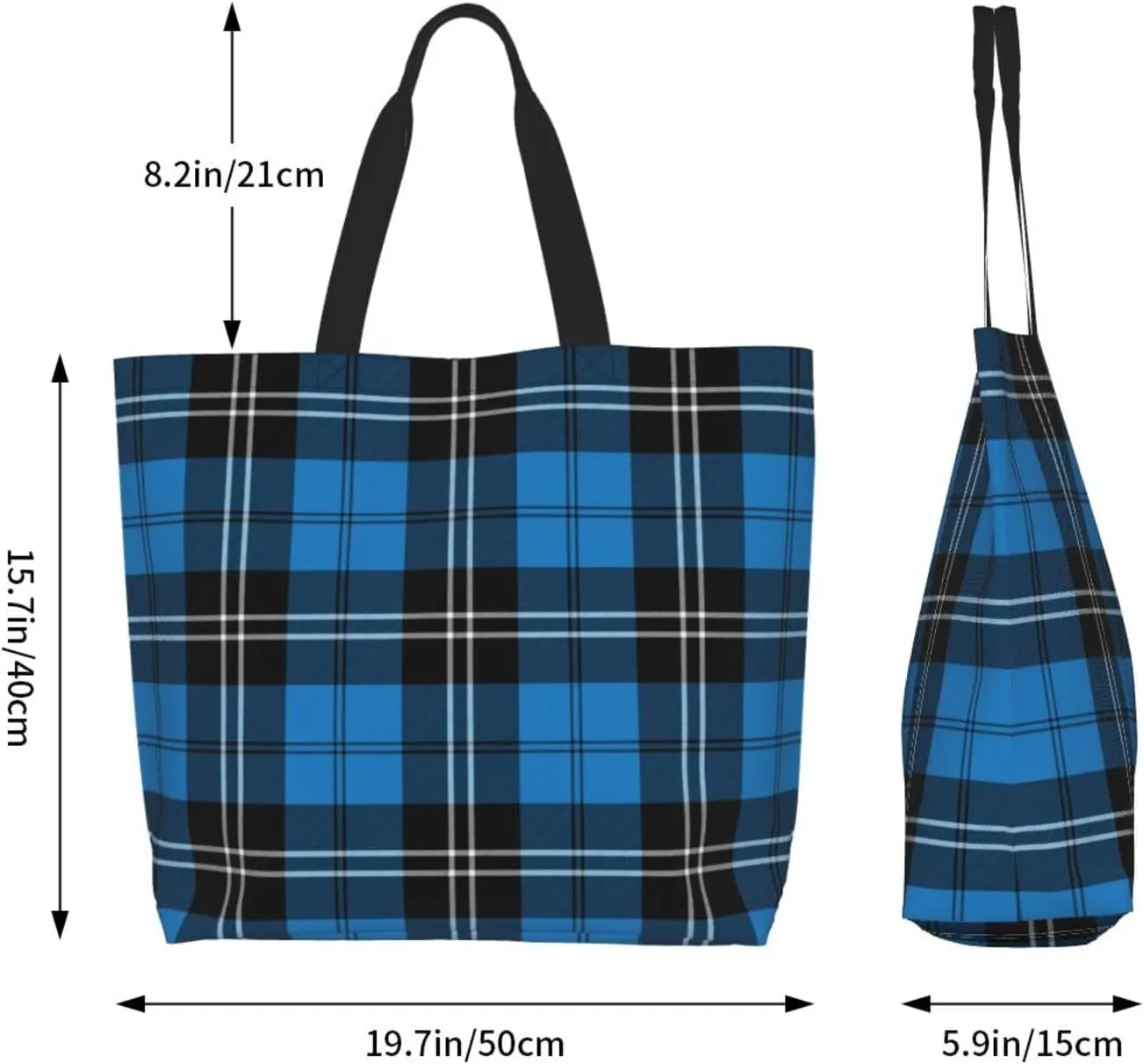 Tartan Tote Bag For Women Weekender Travel Bag Reusable Grocery Bags Large Totes Handbags