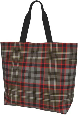 Tartan Tote Bag For Women Weekender Travel Bag Reusable Grocery Bags Large Totes Handbags