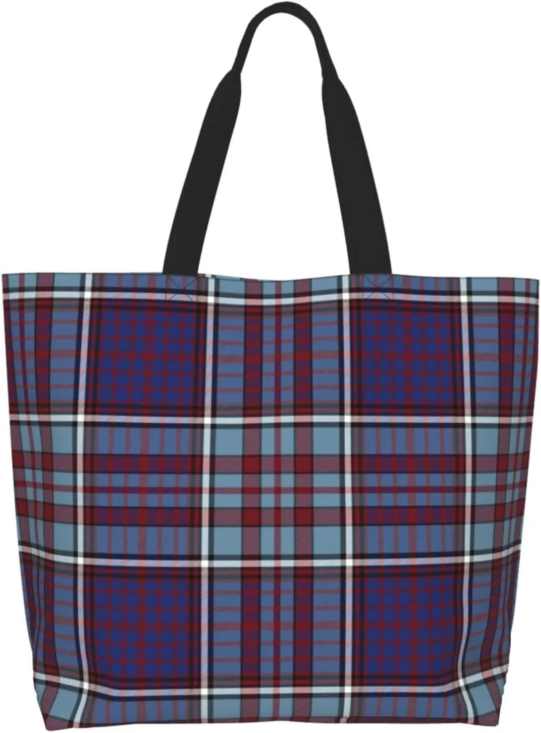 Tartan Tote Bag For Women Weekender Travel Bag Reusable Grocery Bags Large Totes Handbags