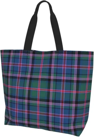 Tartan Tote Bag For Women Weekender Travel Bag Reusable Grocery Bags Large Totes Handbags