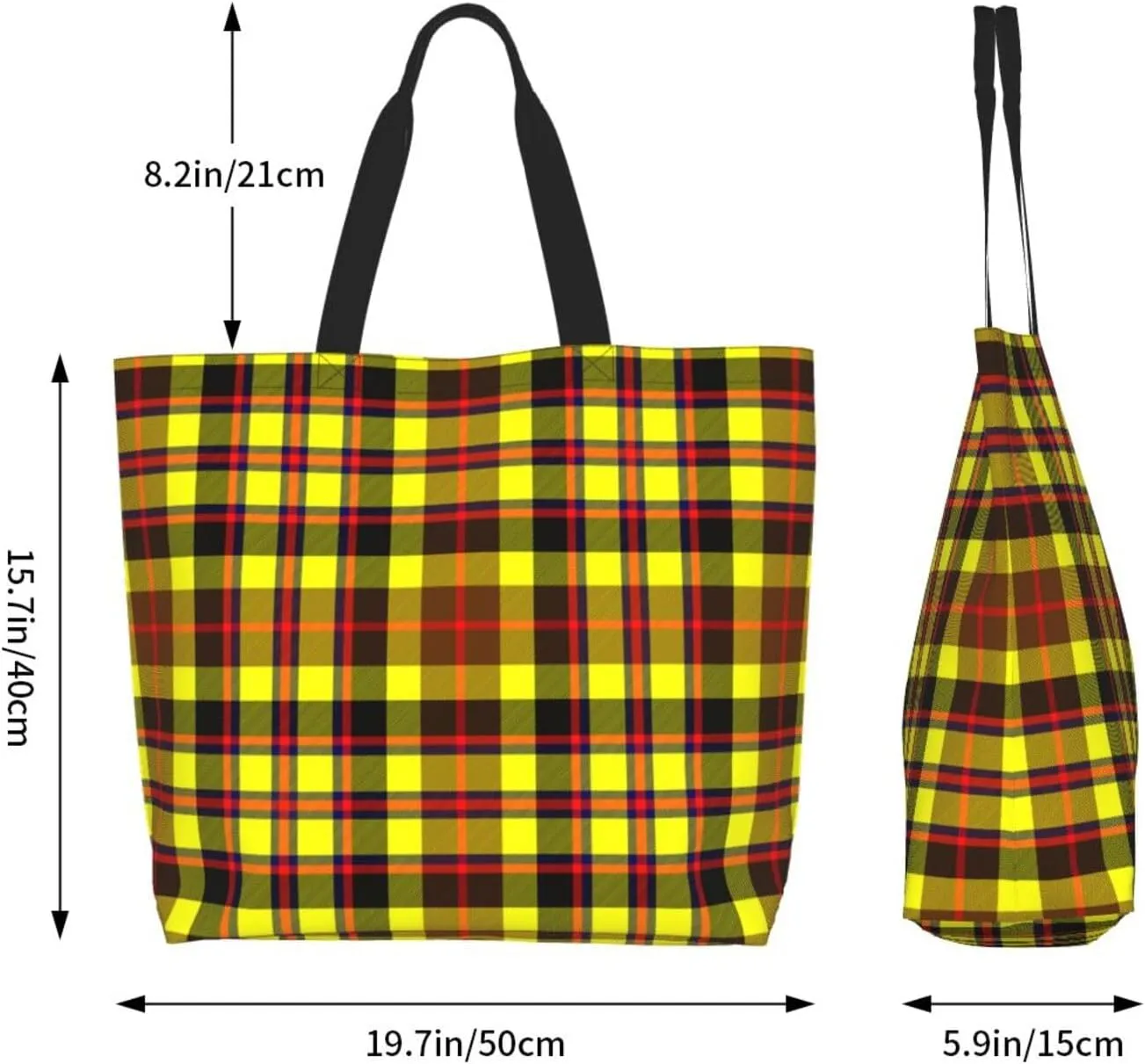 Tartan Tote Bag For Women Weekender Travel Bag Reusable Grocery Bags Large Totes Handbags