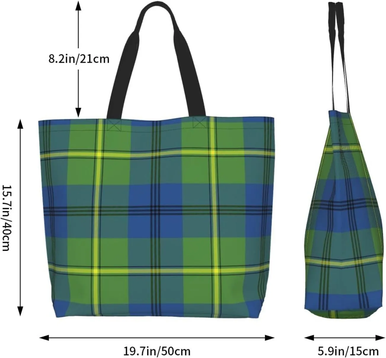 Tartan Tote Bag For Women Weekender Travel Bag Reusable Grocery Bags Large Totes Handbags
