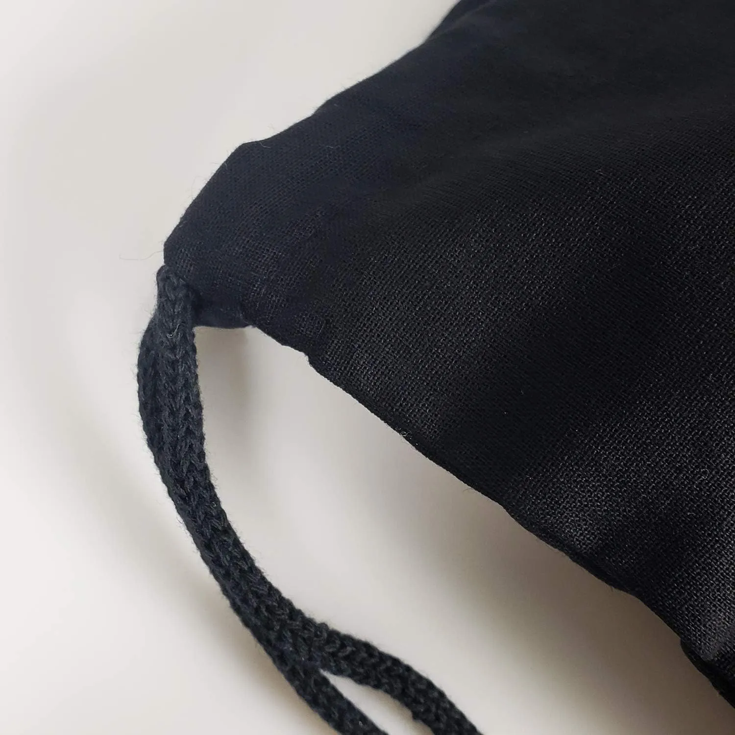 TBF Cotton Canvas Drawstring Backpack with Zippered Front Pocket Cinch Sack Pull String Sport Bags for Gym, Hike, Men Women Kids Bags (Black, Set of 3)