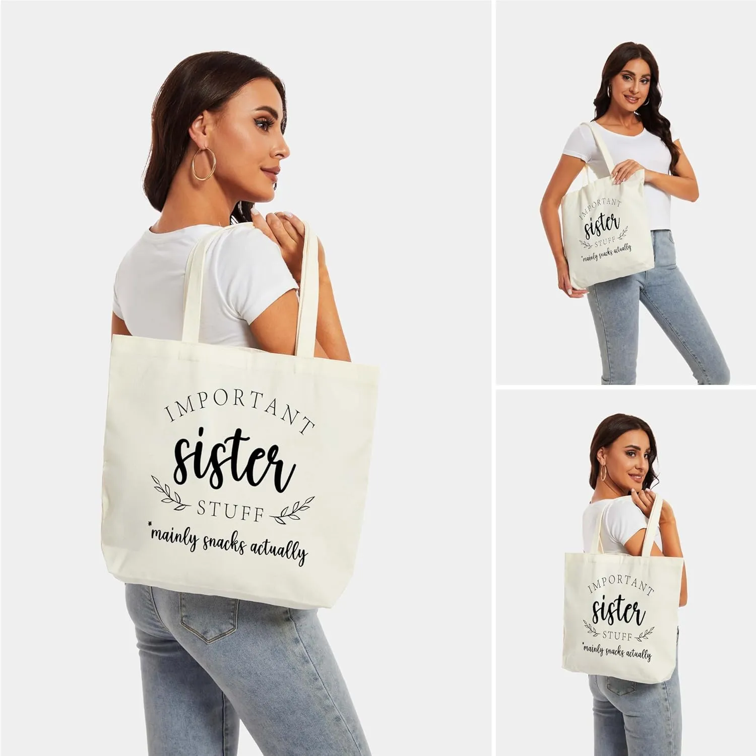 Thanks You Gifts Canvas Tote Bag, Important Stuff Tote Bags for Shopping Beach - I19-I25