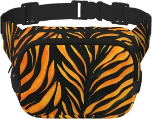 Tiger Print Fanny Pack for Women Men Fashion Waist Packs with Adjustable Strap Crossbody Belt Waist Bag for Hiking Running Travel