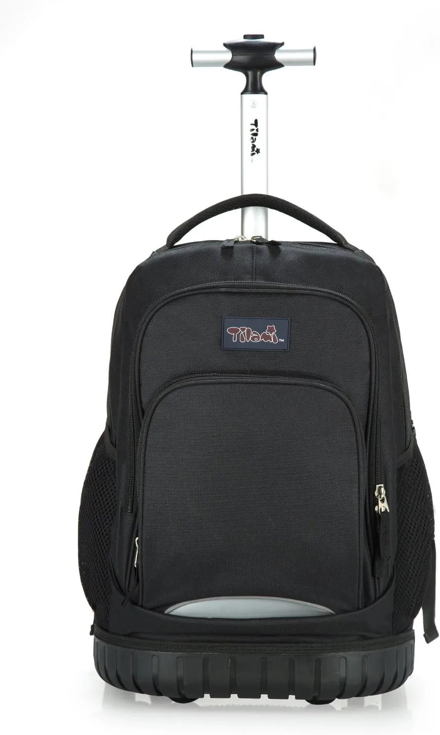 Tilami Kids Rolling Backpack 18 inch Boys and Girls Laptop Backpack, Black