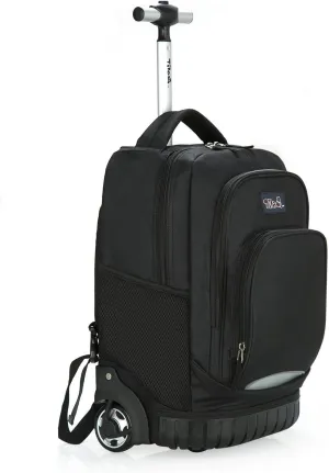 Tilami Kids Rolling Backpack 18 inch Boys and Girls Laptop Backpack, Black