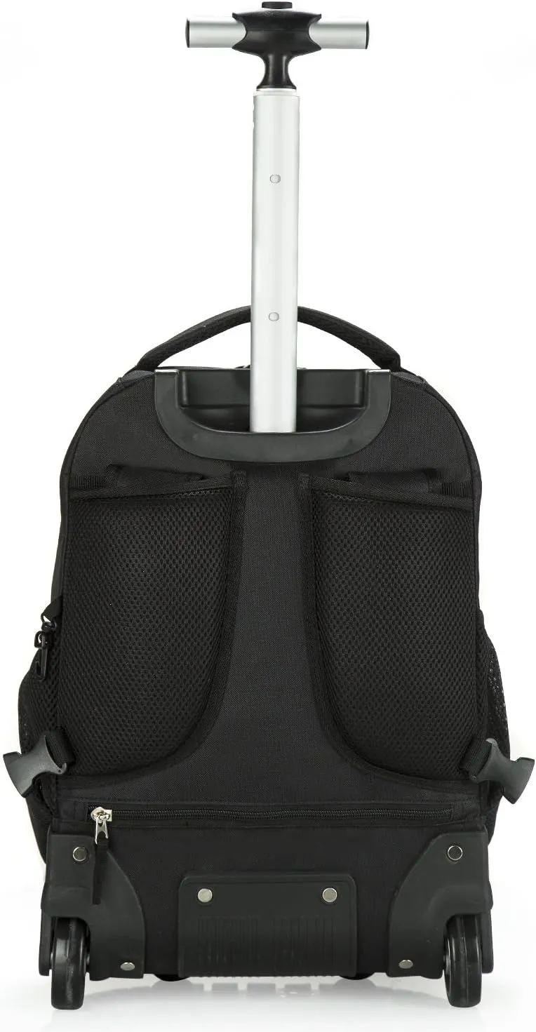Tilami Kids Rolling Backpack 18 inch Boys and Girls Laptop Backpack, Black
