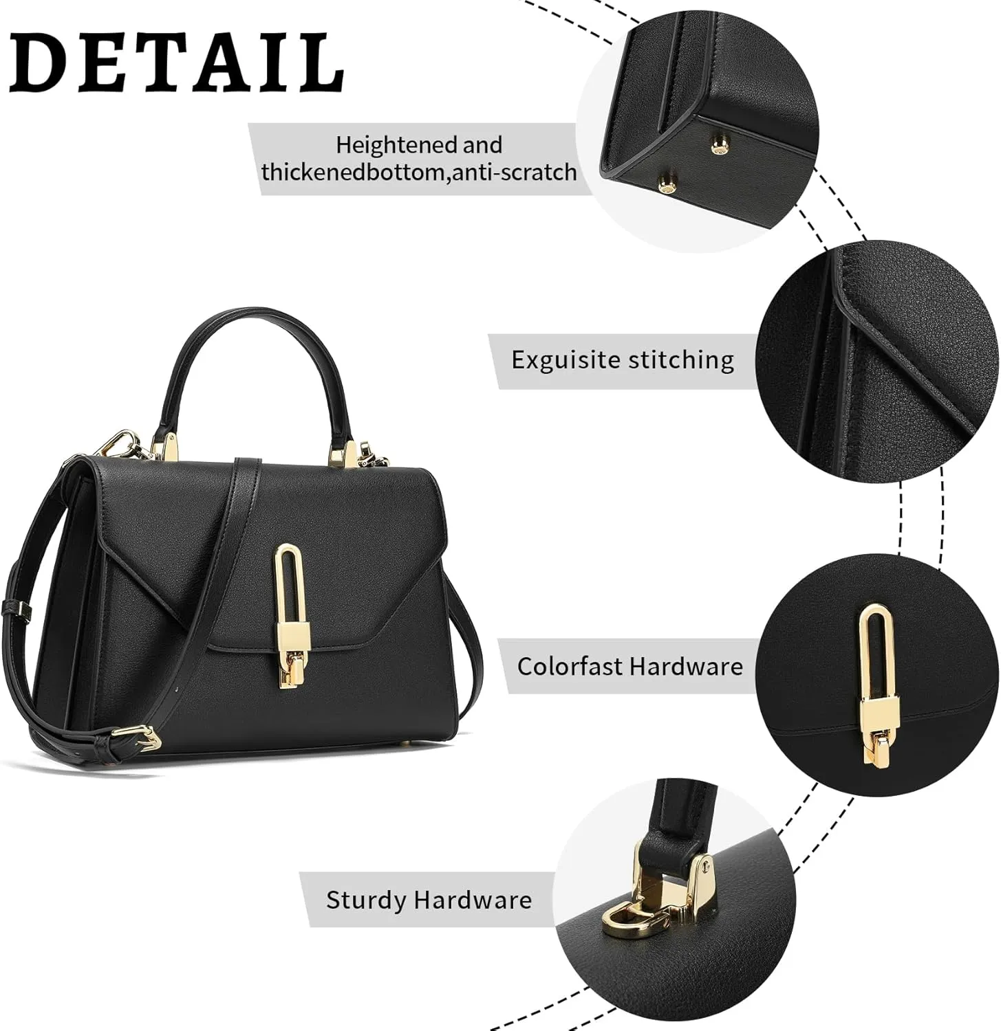 Top Handle Bag Fashion Leather Satchel Bag for Ladies, Zipper Pocket, MetalLeather tote bag for Women.