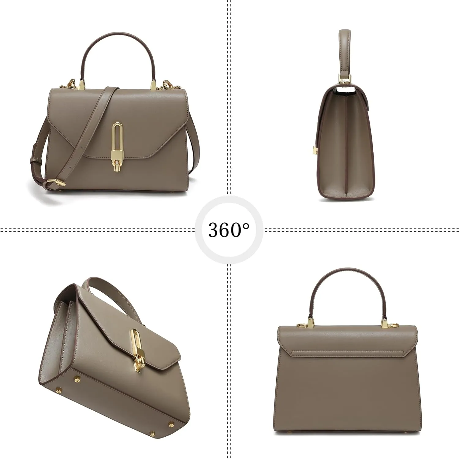 Top Handle Bag Fashion Leather Satchel Bag for Ladies, Zipper Pocket, MetalLeather tote bag for Women.