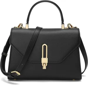 Top Handle Bag Fashion Leather Satchel Bag for Ladies, Zipper Pocket, MetalLeather tote bag for Women.