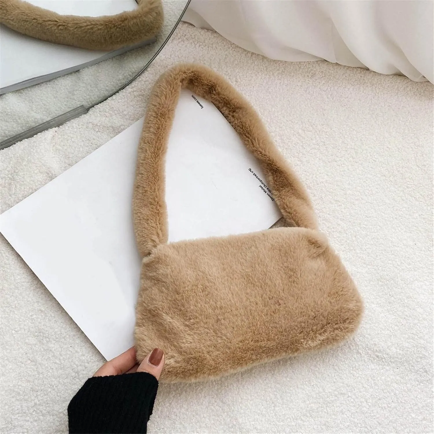 Tote Bag for Women Furry Fashion Portable Shoulder Ladies Messenger Underarm Wild Bag