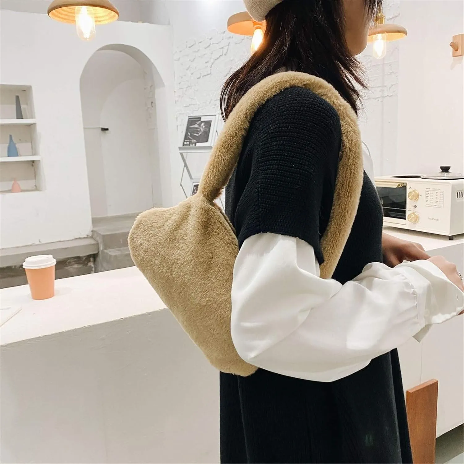 Tote Bag for Women Furry Fashion Portable Shoulder Ladies Messenger Underarm Wild Bag