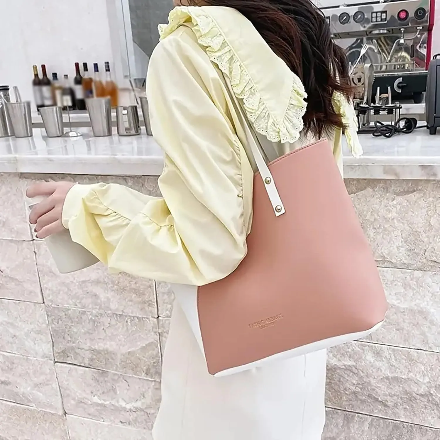 Tote Top Handle Satchel Bags for Women Tote Bags and Wallets Set Shoulder Satchel Handbags Office Bag for Women