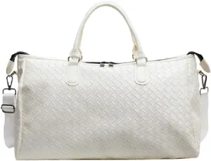 Travel Bag Men Women's Fashion Weaving Pu Leather Totes Large Capacity Shoulder Bags Business Casual Handbag