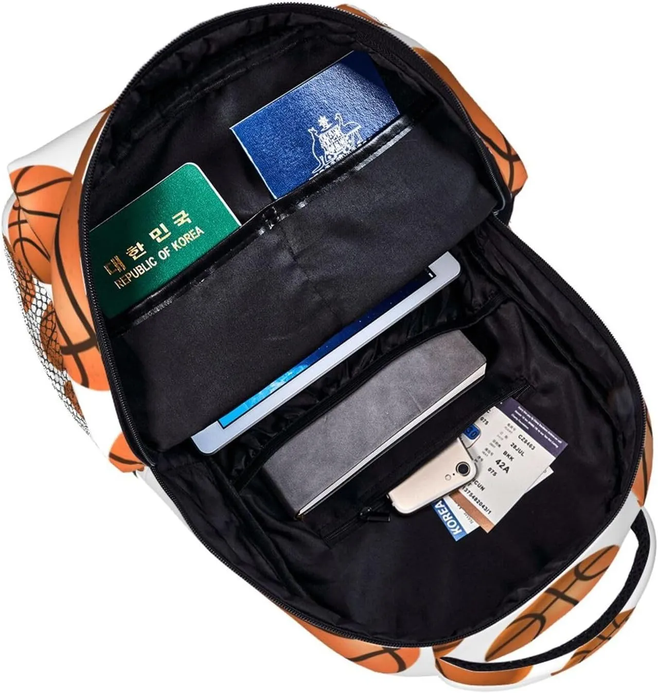 Travel Laptop Backpack for Women Lightweight College Backpack Adjustable Fits 15.6 Inch Laptop Bag Waterproof Computer Bag for Men, Work, Gym - Basketball