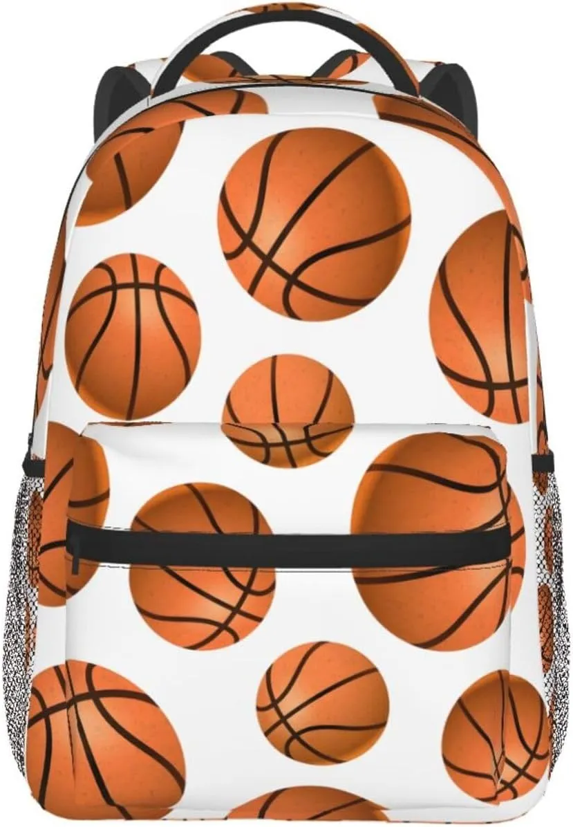 Travel Laptop Backpack for Women Lightweight College Backpack Adjustable Fits 15.6 Inch Laptop Bag Waterproof Computer Bag for Men, Work, Gym - Basketball
