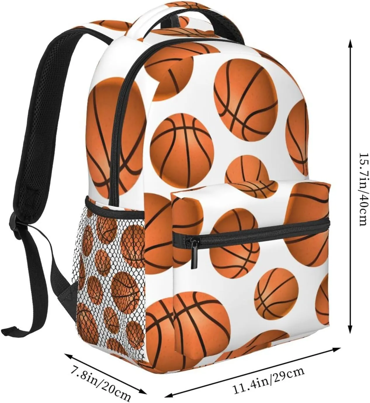 Travel Laptop Backpack for Women Lightweight College Backpack Adjustable Fits 15.6 Inch Laptop Bag Waterproof Computer Bag for Men, Work, Gym - Basketball