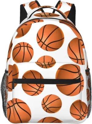 Travel Laptop Backpack for Women Lightweight College Backpack Adjustable Fits 15.6 Inch Laptop Bag Waterproof Computer Bag for Men, Work, Gym - Basketball