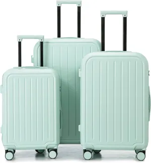 Travel Smart with 20/24/28in ABS Spinner Wheel Luggage, Spacious Interior, Built-in USB Port & Cup Holder, Mint Green