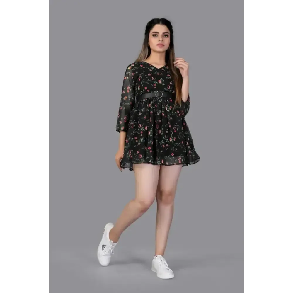 Trendy Georgette Digital Printed Top For Women